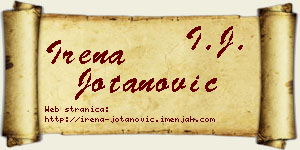 Irena Jotanović vizit kartica